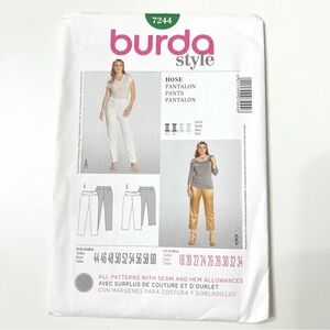 Burda Style 7244 Pants Sewing Pattern | Sizes 18–34